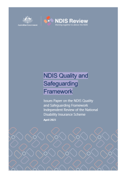 NDIS Quality and Safeguarding Framework issues paper cover