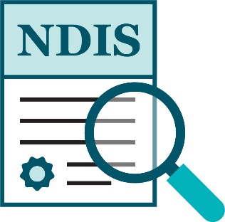 An NDIS document under a magnifying glass.